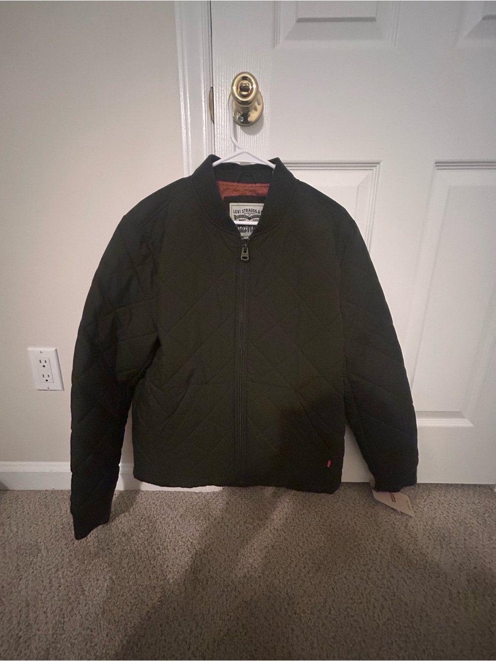 Levi's Black Quilted Bomber Jacket with Subtle Logo